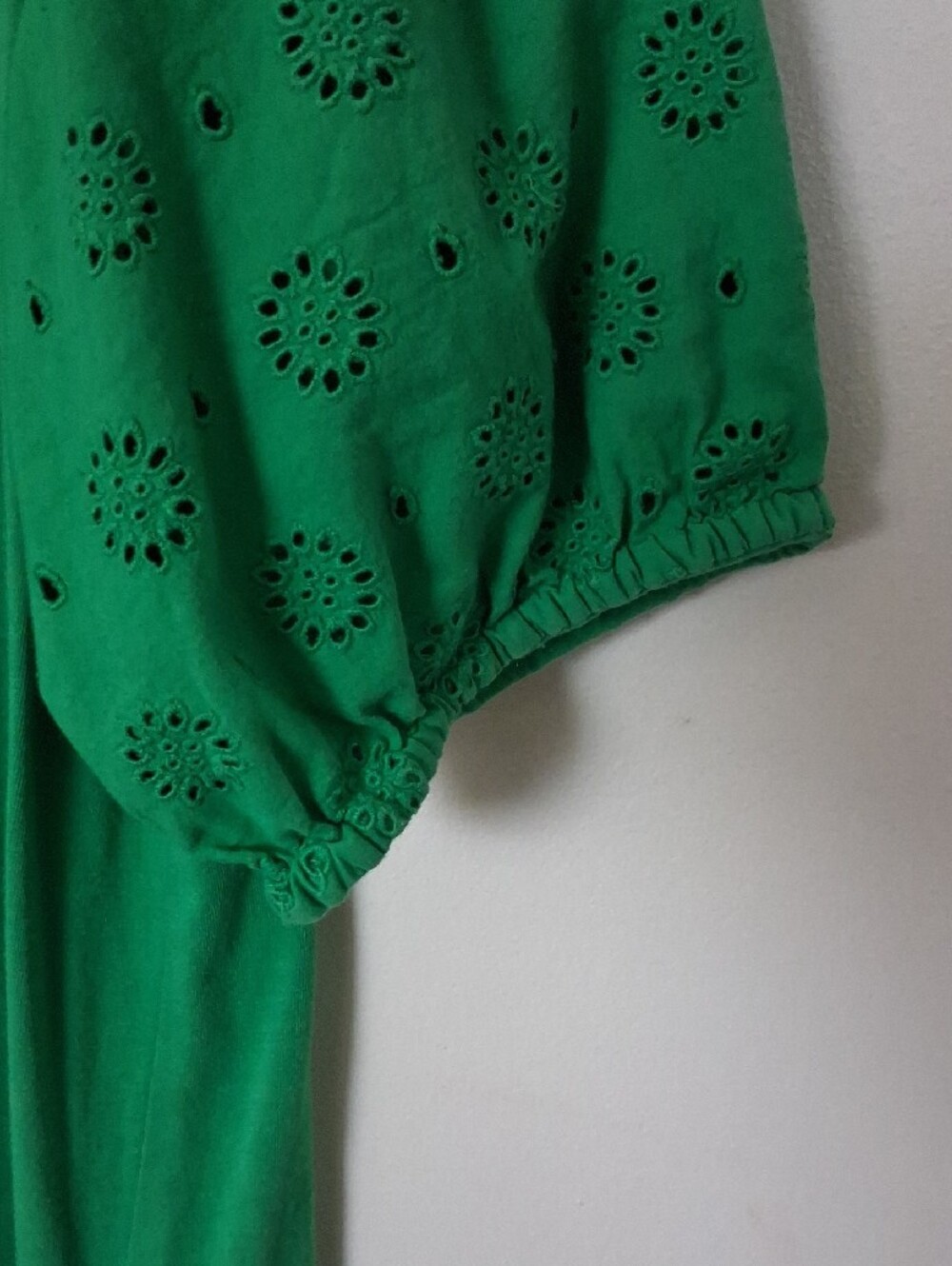 crown & ivy Bright Green Eyelet Ruffle Top - Picture 5 of 8